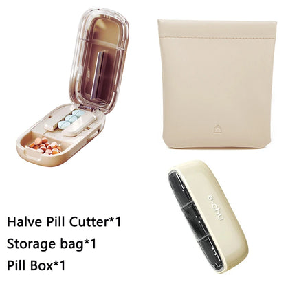 Newest Quartering Pill Cutter Storage Box Portable Drug Tablet Medicine Dustproof Divider Organizer Crusher Pill Cutter