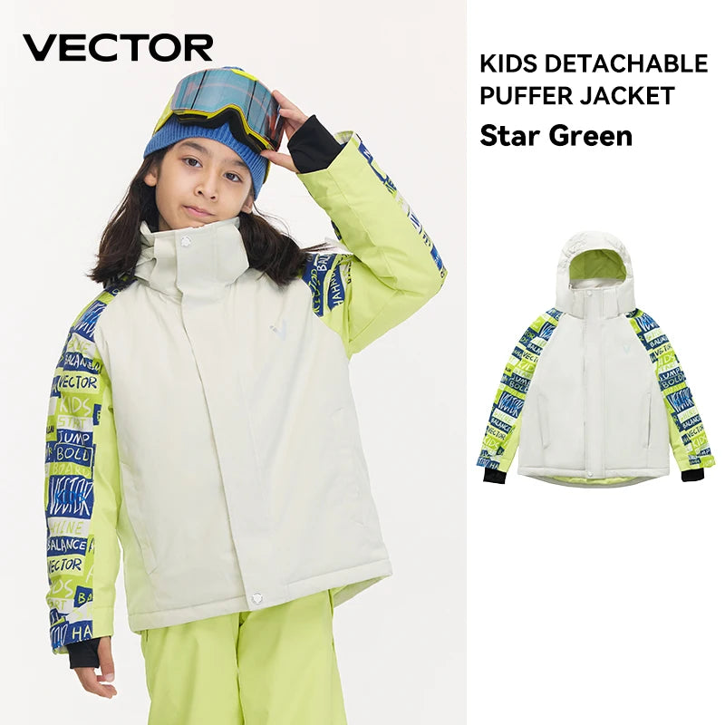 VECTOR Ski Professional Children's Ski Jacket Warm Waterproof Boys Girls Outdoor Skiing Snowboarding Winter Ski Kids