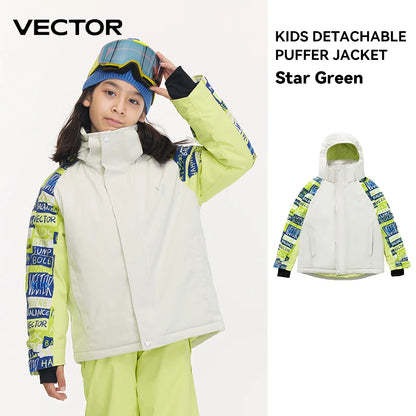 VECTOR Ski Professional Children's Ski Jacket Warm Waterproof Boys Girls Outdoor Skiing Snowboarding Winter Ski Kids