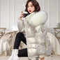 2025 Winter Fashion New Warm Duck Down Jacket Women's Clothes Glossy Fur collar Thicken Parka Short Down Coat Female Trend