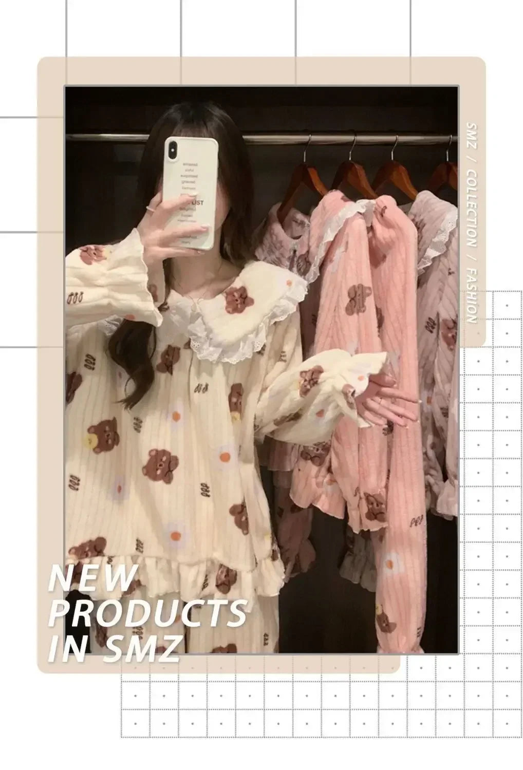 Ruffles Pajamas for Women Autumn Winter Peter Pan Collar Ruffle Sleeve Pajama Top and Elastice Waist Pants 2 Pcs Pajama Sets