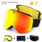 Ski Goggles with Magnetic Double Layer Yellow Lens Skiing Anti-fog UV400 Snowboard Goggles Men Women Ski Glasses Eyewear Set