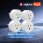 4Pcs Tuya 16A Smart Plug Zigbee WiFi US Standard Socket Canada Mexico Plug Power Monitoring Works With Alexa Google Assistant
