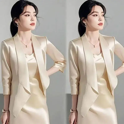 High Quality 2025 Fashion Party Women's Two Pieces Set French Luxury Jacquard Patchwork Tops+High Waist Midi Skirt Women's Suit