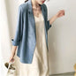 Spring Women Thin Blazers Sun Protection Suit 2025 Female Summer Black Blazer Three Quarter Sleeves OL Slim Coats Ladies Tops