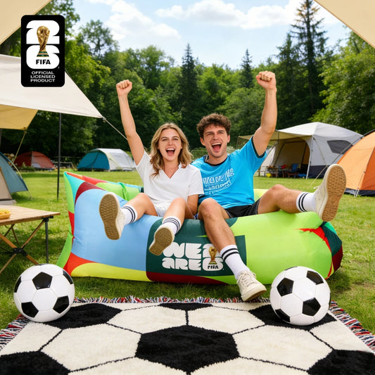 FIFA World Cup 2026 Inflatable Sun Lounger, Air Sofa Hammock Inflatable Couch for Camping Backyard Lakeside Balloon