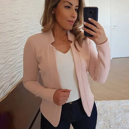 Women Thin White Blazers Spring 2025 Female Summer Blazer Long Sleeve Open Stitch OL Womens Slim Coats Femme Ladies Black Tops