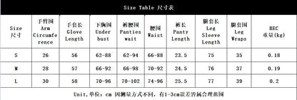 Sexy Perspective Breast Gather Printed Lingerie Set with Gloves Leg Set for Women's Five Piece Set Female Fun Bra & Brief Sets