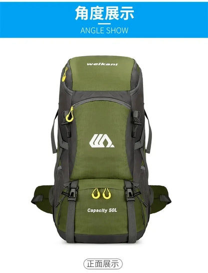 50L Travel Backpack Camping Bag For Men Large Hiking Bag Tourist Rucksack Waterproof Outdoor Sports Climbing Mountaineering Bag
