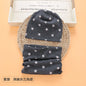 Autumn Winter Cotton Knit Children's Hat Collar 2 Set Boys and Girls Hats Set Baby Solid Color Scarf Cap two-piece