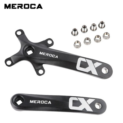 MEROCA Bicycle Crank Chainwheel 104BCD Bike Crankset Aluminum Alloy with Bottom Square Hole 170mm Crank 32/34/36/38/40/42T Plate