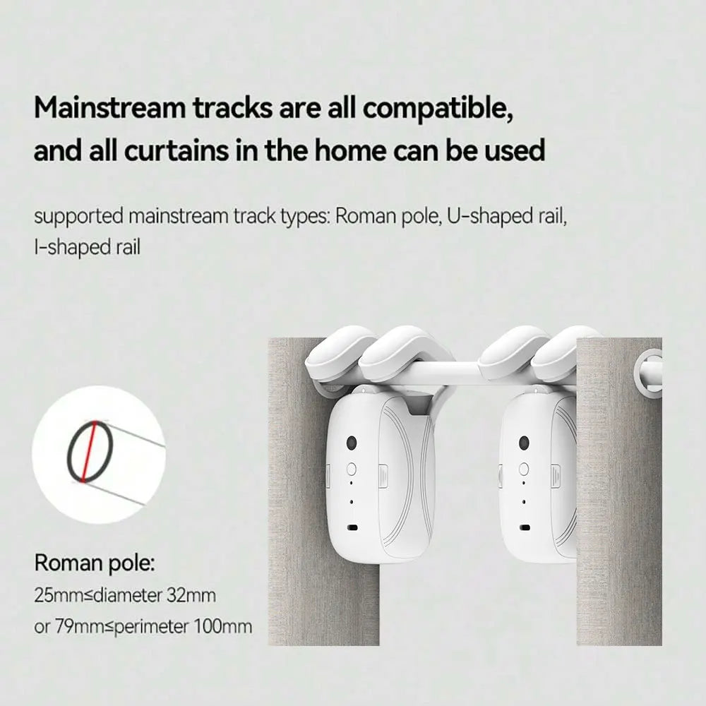 Automatic Curtain Opener Zigbee Roman Rod Rail and for U Shaped I Shaped Rail Smart Automatic Electric Curtain Opener Robot
