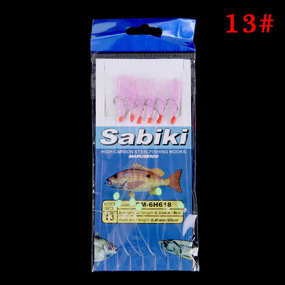 6pcs/set noctilucence Mackerel Feathers Bass Cod Sea Fishing Tackle Boat Luminous Fishing Hook Treble Fishing Lures