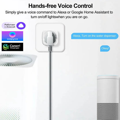 EWelink WiFi Smart Socket With Power Monitoring Smart Plug Timing Voice Control Work with Alexa Google Home Yandex Маруся