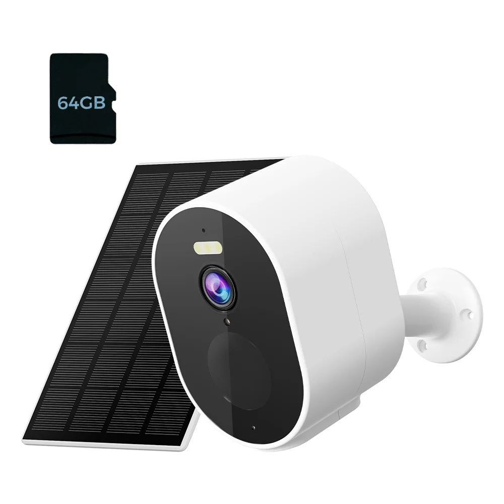 Waterproof Solar Powered WiFi Cameera Outdoor Home Security Camera Two-Way Audio PIR Motion Alarm Cloud Storage Battery Powered
