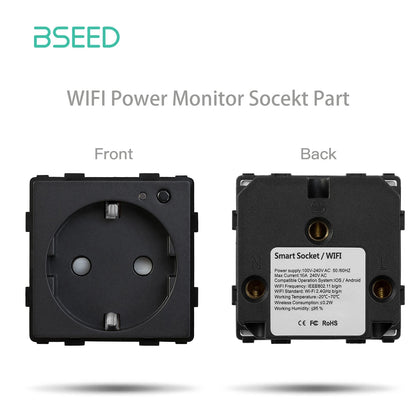 BSEED EU Standard Wifi Socket Smart Plug Function Part Only Power Monitor Timing Smart Home Alexa Voice Control  Bule Backlight