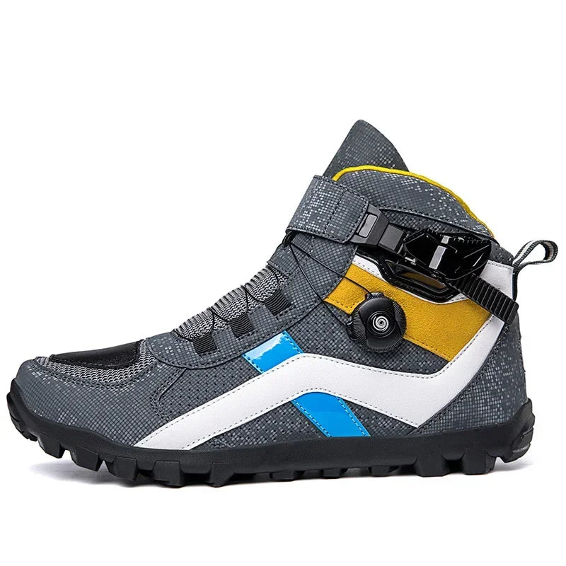 Men's motorcycle motocross mid shoes non-slip wear-resisting motos motorcyclist Enduro boots Moto touring riding for all season