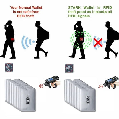 5/10/20pcs Portable Anti Rfid Wallet Blocking Reader Lock Bank Card Holder Id Bank Card Case Protection Metal Credit Card Holder