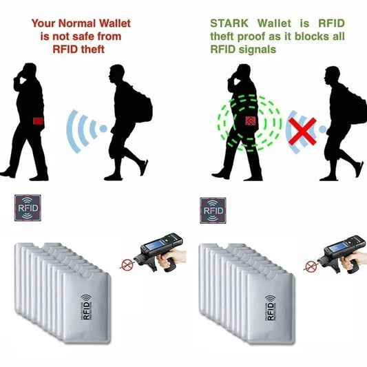 5/10/20pcs Portable Anti Rfid Wallet Blocking Reader Lock Bank Card Holder Id Bank Card Case Protection Metal Credit Card Holder