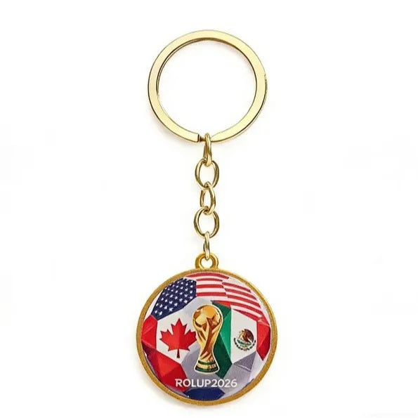 2026 FIFA World Cup Enamel Metal Keychain, UV Printed Soccer Key Ring, Football Fan Souvenir, Car Bag Pendant, Sports Gift