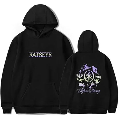 Katseye hombres y mujeres Casual sudaderas con capucha de gran tamaño jerseys de manga larga espesar pareja Sudadera con capucha