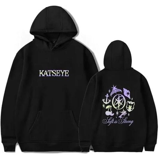 Katseye hombres y mujeres Casual sudaderas con capucha de gran tamaño jerseys de manga larga espesar pareja Sudadera con capucha