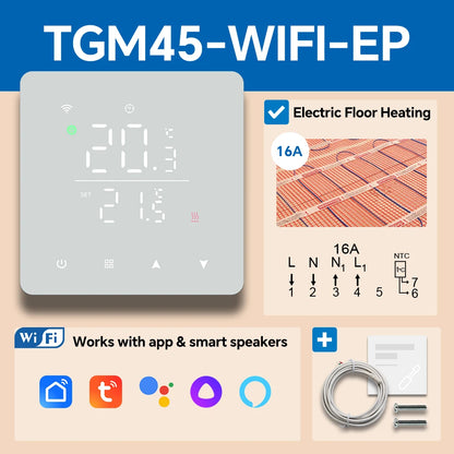 Beok Tuya Wifi Heating Thermostat Smart Home Thermoregulator for Warm Floor Gas Boiler Water Heating Work with Google Alexa