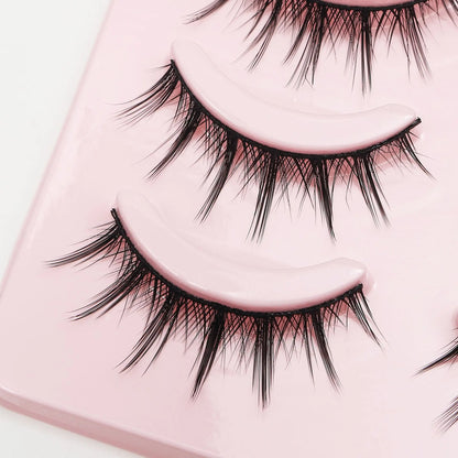 MJ 5 Pairs Of Natural Makeup Daily Makeup Cos Eyelashes Simulated Grafting Fish Tail Segmented Eyelash Facial Makeup Tool