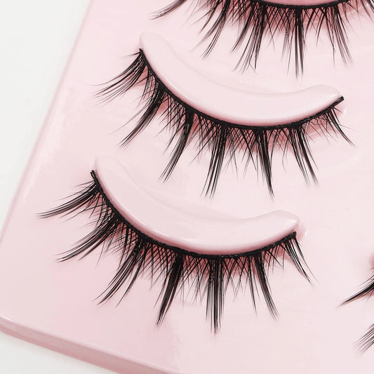 MJ 5 Pairs Of Natural Makeup Daily Makeup Cos Eyelashes Simulated Grafting Fish Tail Segmented Eyelash Facial Makeup Tool