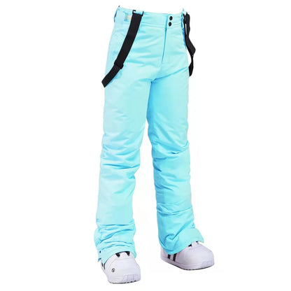 Cheap Women's and Men's Ice Snow Pants Outdoor Snowboarding Clothing Strap Trousers Skiing Suit Wear 10K Waterproof