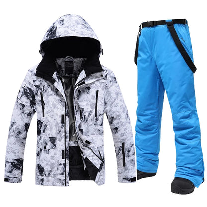 Winter -30 Degree Ski Suit For Men Windproof Waterproof Thick Warm Skiing Jacket Snow Pants Outdoor Male Snowboarding Clothing