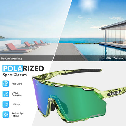 KAPVOEPolarized Cycling Glasses TR90 Frame Men Women Sports Running Eyewear MTB Bicycle Sunglasses Road Bike Glasses