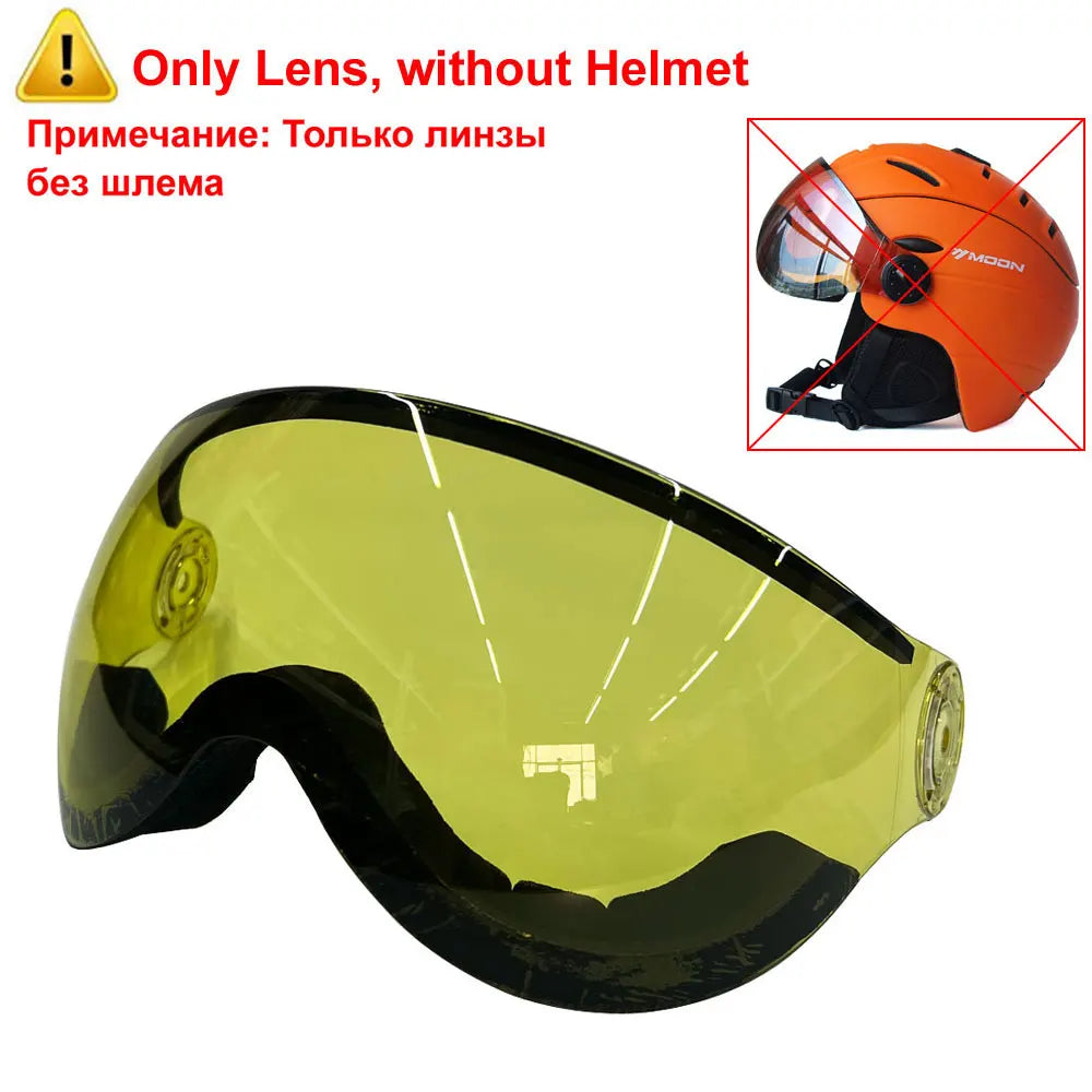 MOON Skiing Helmet With Goggles PC+EPS High-Quality Ski Helmet For Adult Outdoor Snowboard Skateboard Helmet Protective Ski Gear