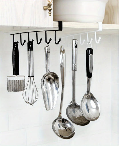 Space-Saver Mug & Wine Glass Holder - Easy Install, No-Drill Rack for Cabinet Organization