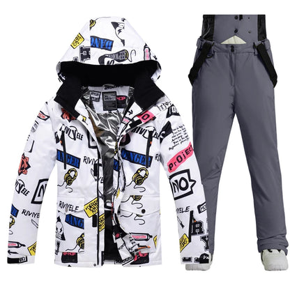 Ski Suit Men And Women Super Warm Thicken Waterproof Windproof Winter Snow Suits Skiing And Snowboarding Jackets + Pants Brands