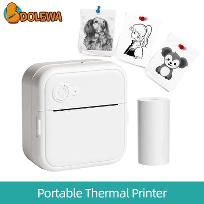 DOLEWA D8 Portable Mini Printers Wireless Bluetooth Inkless Sticker Maker Printer Tag Price Machine for Office School Kitchen