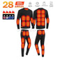Winter Heated Thermal Underwear Men Heating Jacket Skiwear Heated Jacket Fleece Warm Top Pants USB Electric Heating Clothing