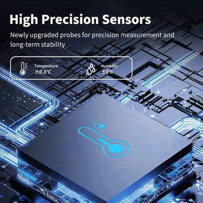 Support Tuya Zigbee Temperature Humidity Sensor Smart Home Device Compatible with Google Home Alexa for Environmental Monitoring