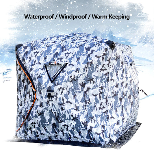 Outdoor Ice Fishing Tent Equipment Winter Fishing Thickened Cotton Quick-Open Quilted Warm And Cold-Proof Four-Person House