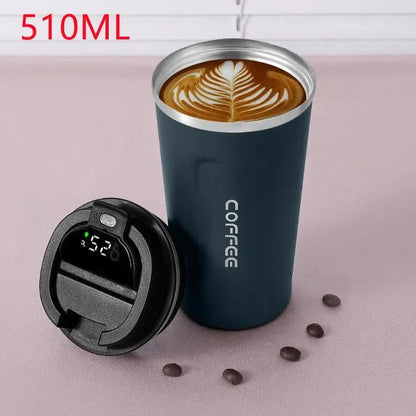 510ml Thermos Coffee Mug Stainless Steel Coffee Cup Temperature Display Vacuum Flask Thermal Tumbler Insulated Cup Water Bottle