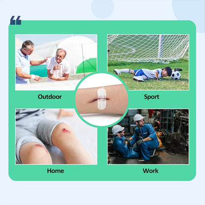 RHINO RECUE Emergency Wound Closure Strip Kit Surgical Quality Laceration Repair Without Stitches Gauze, Bandage Antiseptic Wipe