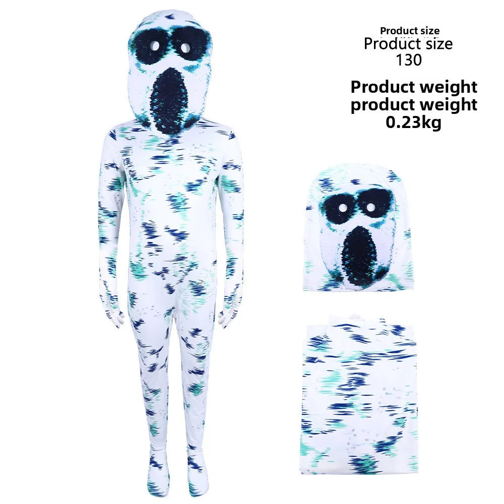 Doors Screech Cosplay Seek Doors Costume Kids Single Eye Mask Suit Jumpsuit Monster Jumbo Horror Scary Halloween Costume Child