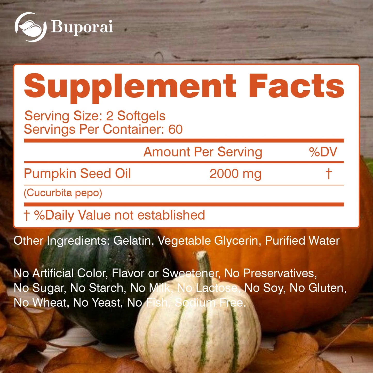 Pumpkin Seed Oil Capsules - Supports Prostate, Urinary Tract, Bladder Health, and Promotes Hair Growth