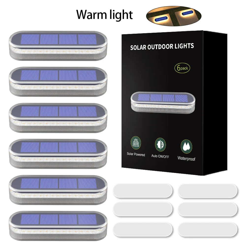 Quality Solar Step Lights Waterproof IP68 Warm White LED Path Lights Solar Powered Light Bar for Stairs Driveway Walkway Dock