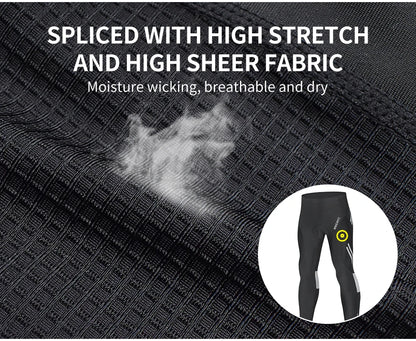 WOSAWE Men Cycling Tights Autumn Long Pants Shockproof Padded Tight Fitting MTB Bike Downhill Mountain Bicycle Leggings