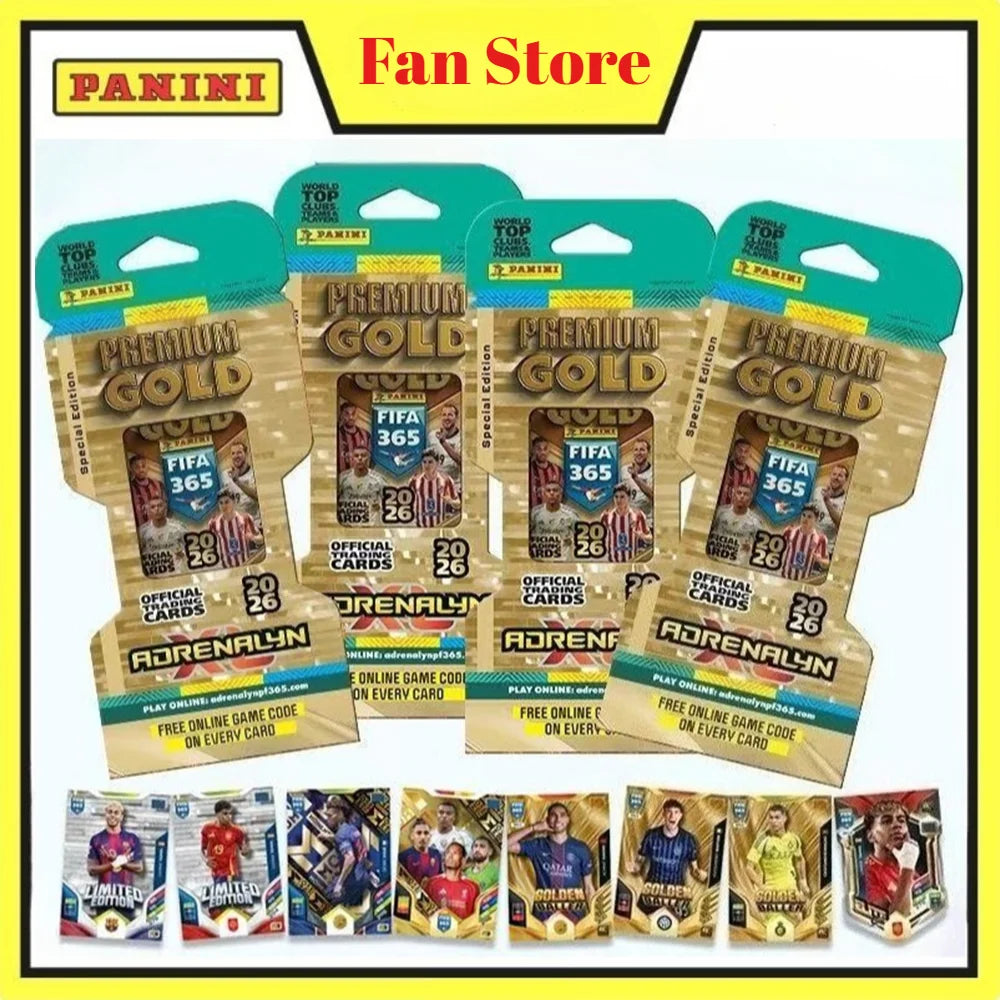 2026 Panini Adrenalyn FIFA World Cup Starter Pack Gold Pack Steelbook Official Trading Cards Game Collection Toys Gifts for Fans