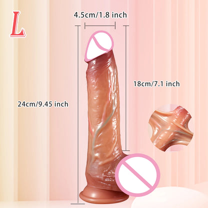 Realistic Dildo Liquid Silicone Sliding Foreskin Penis Adult Games G Spot Stimulate With Suction Cup Dildos For Women Men Gay 18