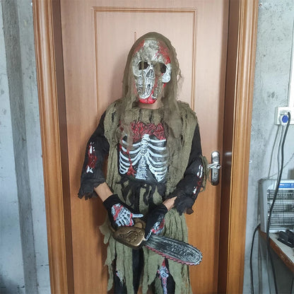 2025 New Arrival Scary Boy Burning Creepy Dead Halloween Fancy Dress Up Kids Skeleton Zombie Costume
