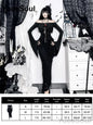 Halloween Gothic Grunge Punk Women Dress Long Sleeve Lace Slim Black Dresses 2025 New Y2K Harajuku Lolita Fairy Core Party Dress