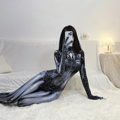 Sexy Women's Spider Man Costume Halloween Girl Superhero Cospaly Venom Spider Man Corset for Women Girl Spandex Suit Jumpsuit